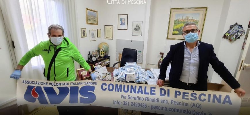 L' AVIS  comunale di Pescina dona 1000 mascherine.